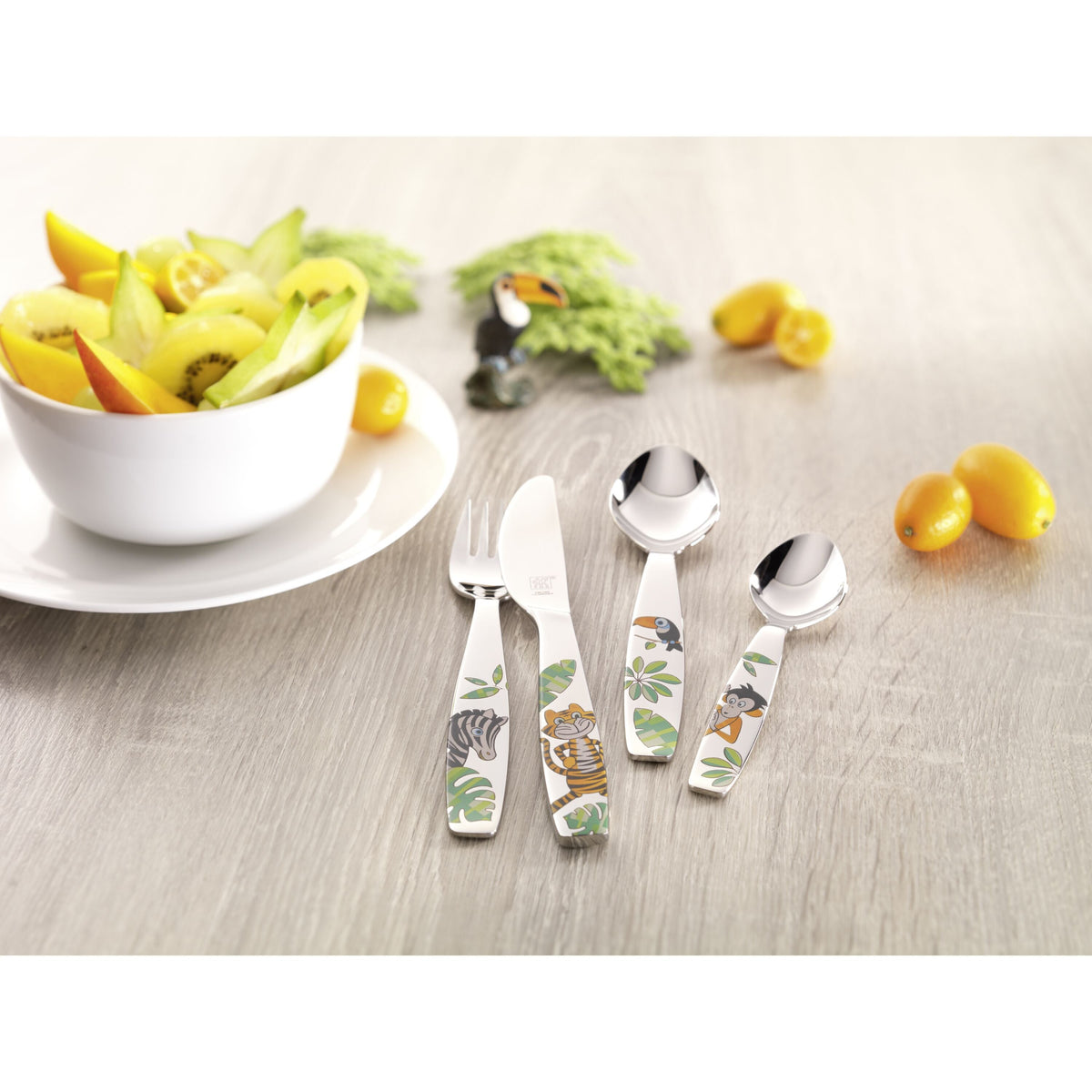 ZWILLING Jungle 4 Piece, Children's Flatware Set, Silver