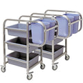 SOGA 2X 82x43x92cm Square 3 Tier Food Trolley Food Waste Cart Five Buckets Kitchen Food Utility
