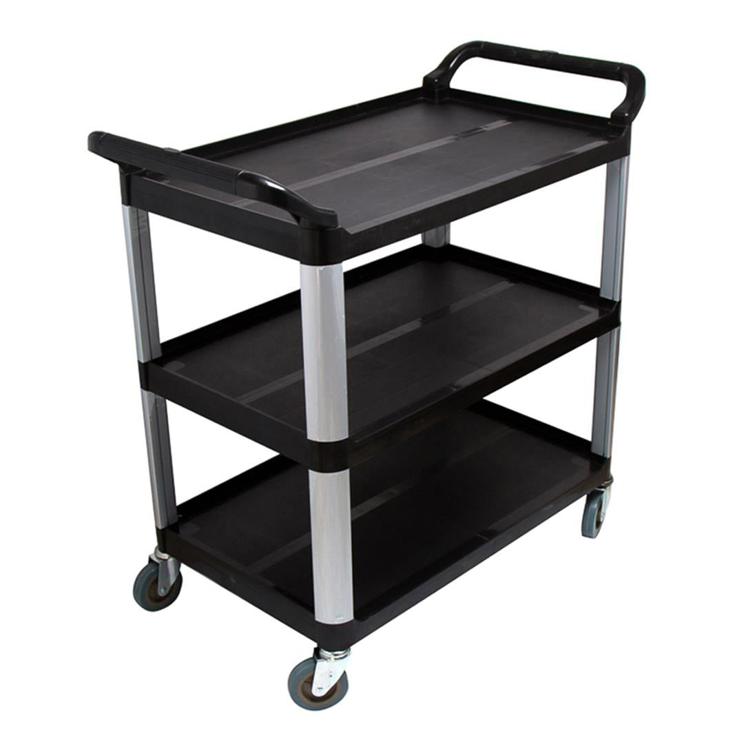 NNEAGS 2X 3 Tier Food Trolley Food Waste Cart w/ 2 Bin Food Utility Kitchen Large