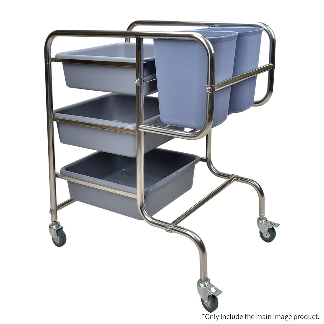 NNEAGS 2X 3 Tier Food Trolley Food Waste Cart Five Buckets Kitchen Food Utility 80x43x89cm Round