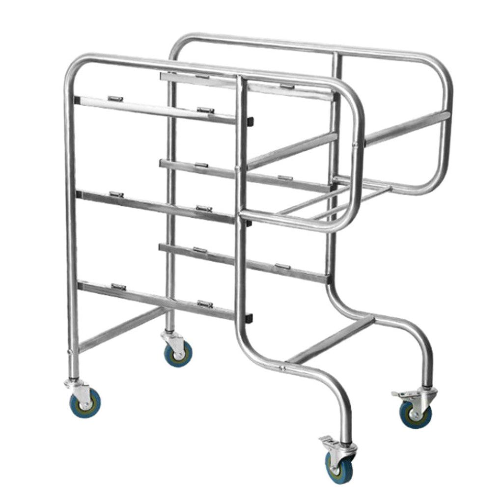 NNEAGS 2X 3 Tier Food Trolley Food Waste Cart Five Buckets Kitchen Food Utility 80x43x89cm Round