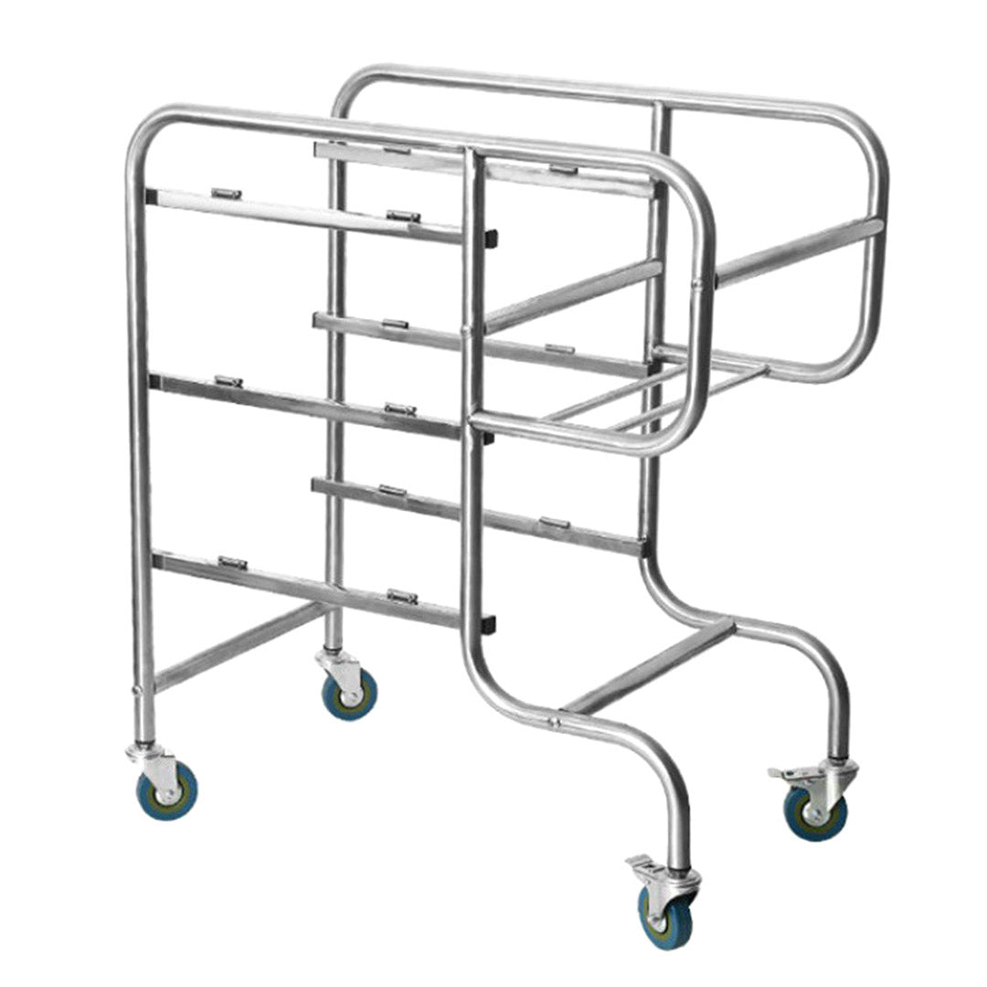 NNEAGS 2X 3 Tier Food Trolley Food Waste Cart Five Buckets Kitchen Food Utility 80x43x89cm Round