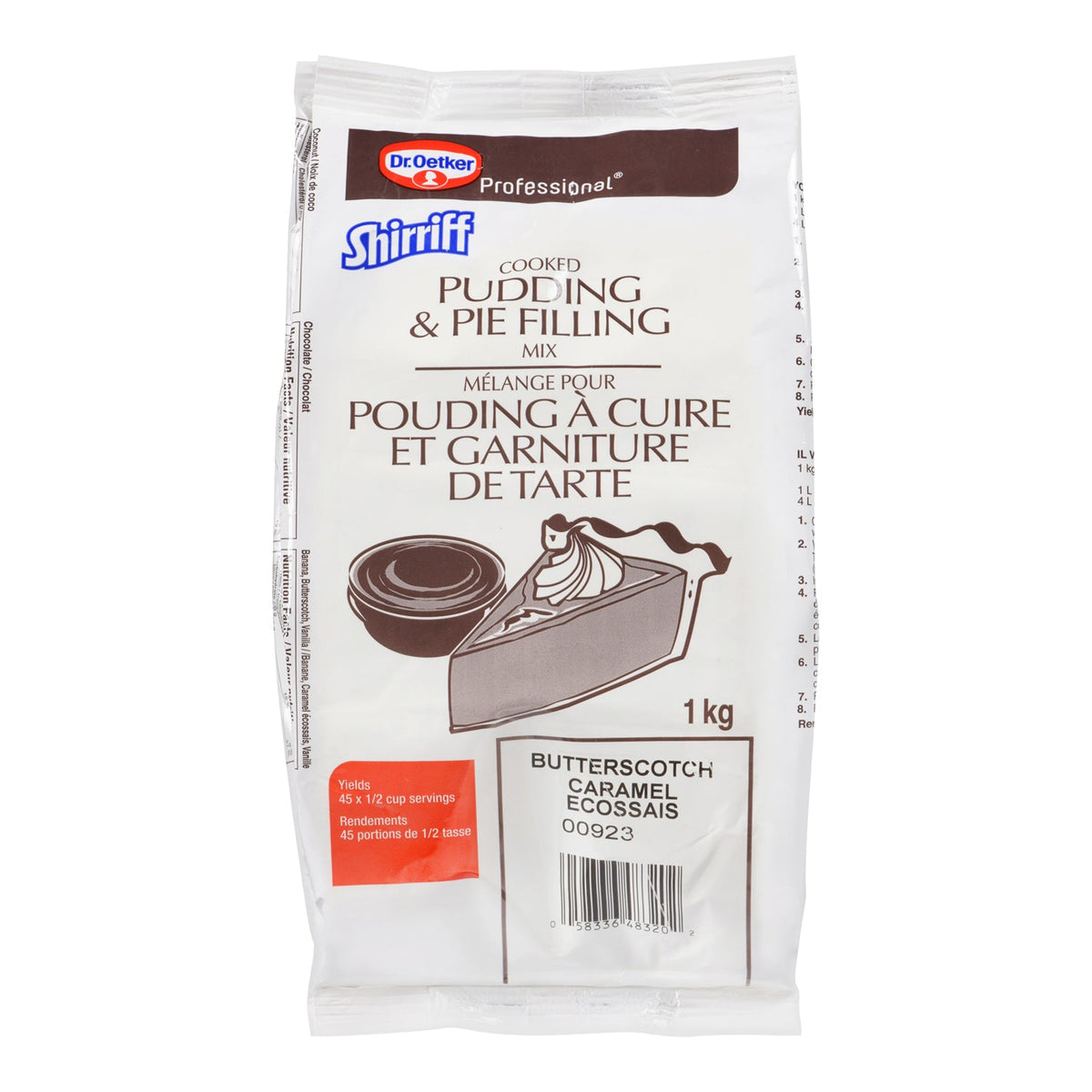 Pudding Butterscotch Powder - 2 x 1 kg - Shirriff - Baking Mixes and Ingredients - Canadian Distribution - Ships Free Within Canada on Orders Above CAD $199