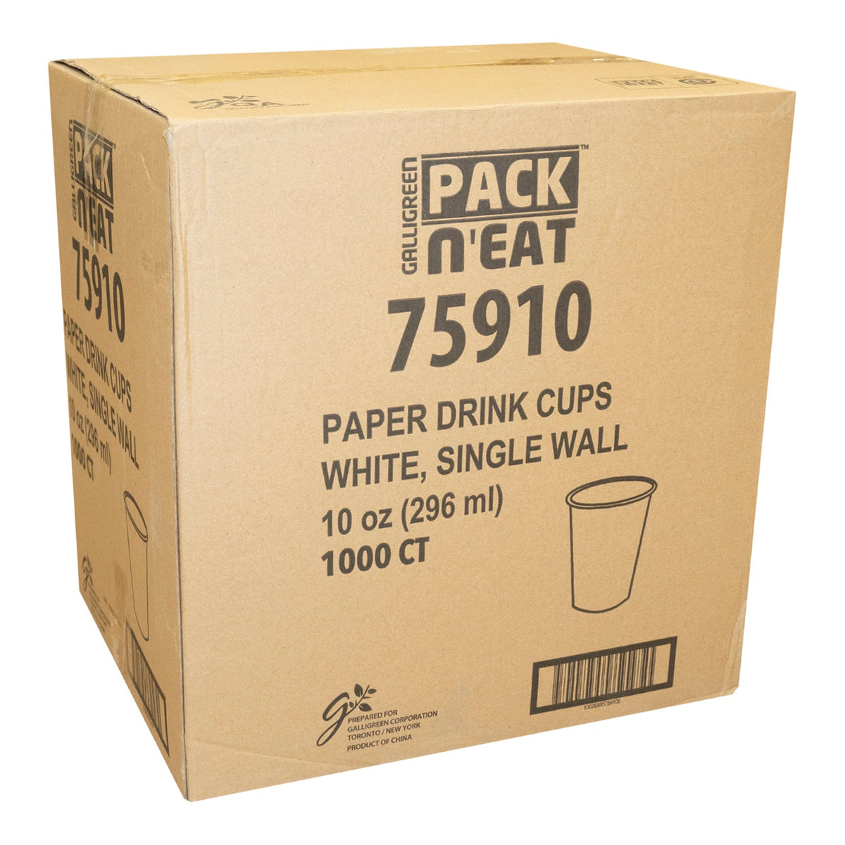 Cup Paper Hot Single Wall 10 oz. - 1 x 1000 CS - Pack N'eat - Packaging and Accessories - Restaurant Supplies and Equipment - Canadian Distribution