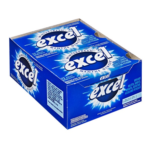 Sugar-free Winterfresh Gum - 4 Cases x 12 Packs x 12 Pieces - Excel - Canadian Distribution - Ships Free Within Canada on Orders Above CAD $199