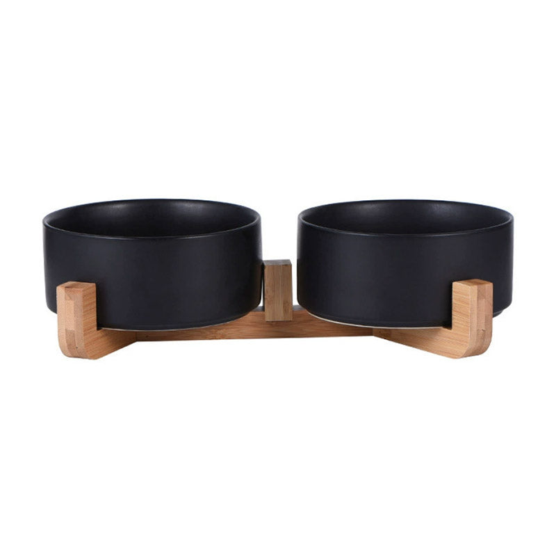 Ceramic Pet Bowl Double Cat Food Bowl Dog Water Bowl Feeding Drinking Bowl Set