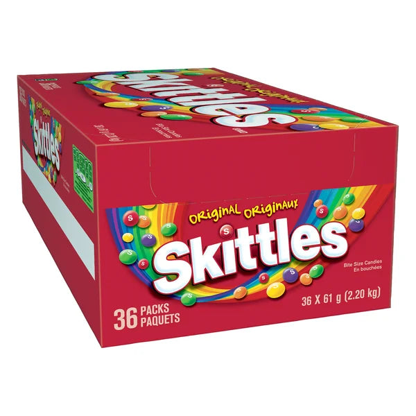 Original Candy - 4 Cases x 36 Packs x 61 g - Skittles - Canadian Distribution - Ships Free Within Canada on Orders Above CAD $199