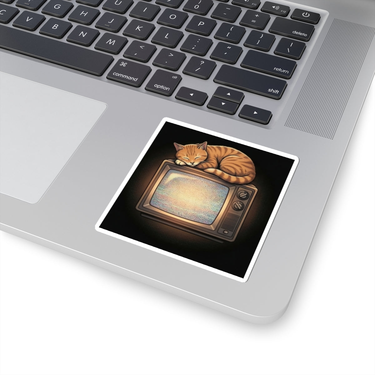 CRT TV Cat Sticker | Kiss-Cut Sticker