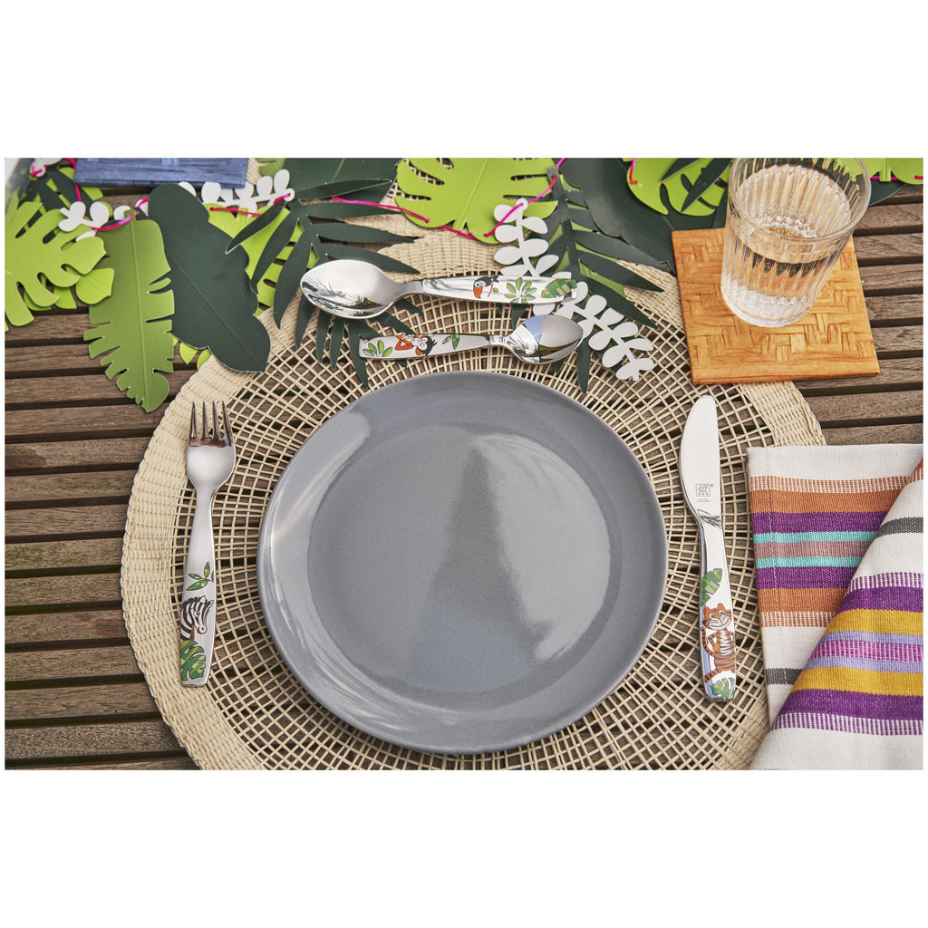 ZWILLING Jungle 4 Piece, Children's Flatware Set, Silver