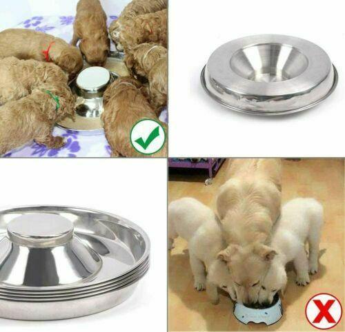 Stainless Steel Pet Bowl Slow Feeder Dish Puppy Dog Cat Food Feeding Weaning Bowl