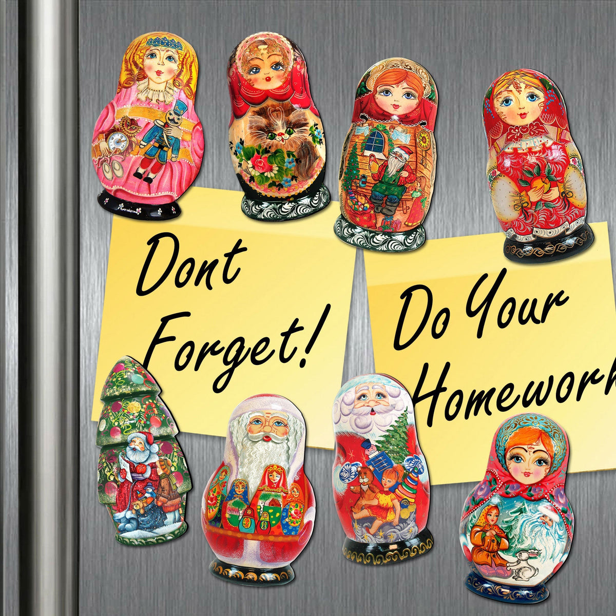 Peeking Tom Santa Cat Shape Refrigerator Magnets by Laura Seeley Set of 3