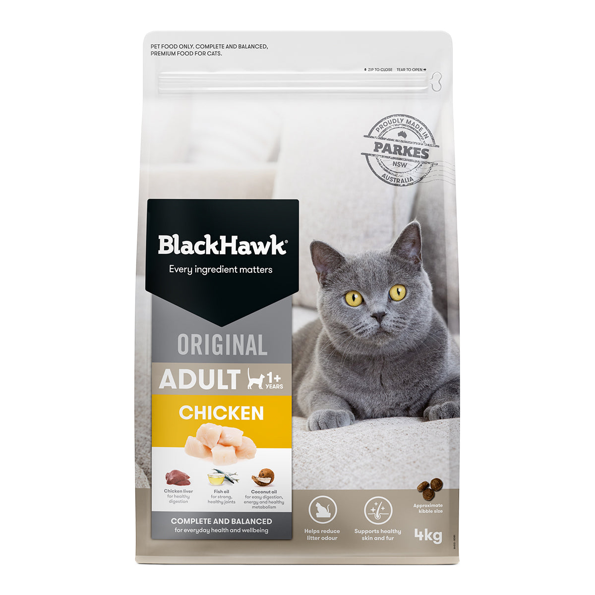 Black Hawk Original Dry Cat Food Adult Chicken 4 or 12KG