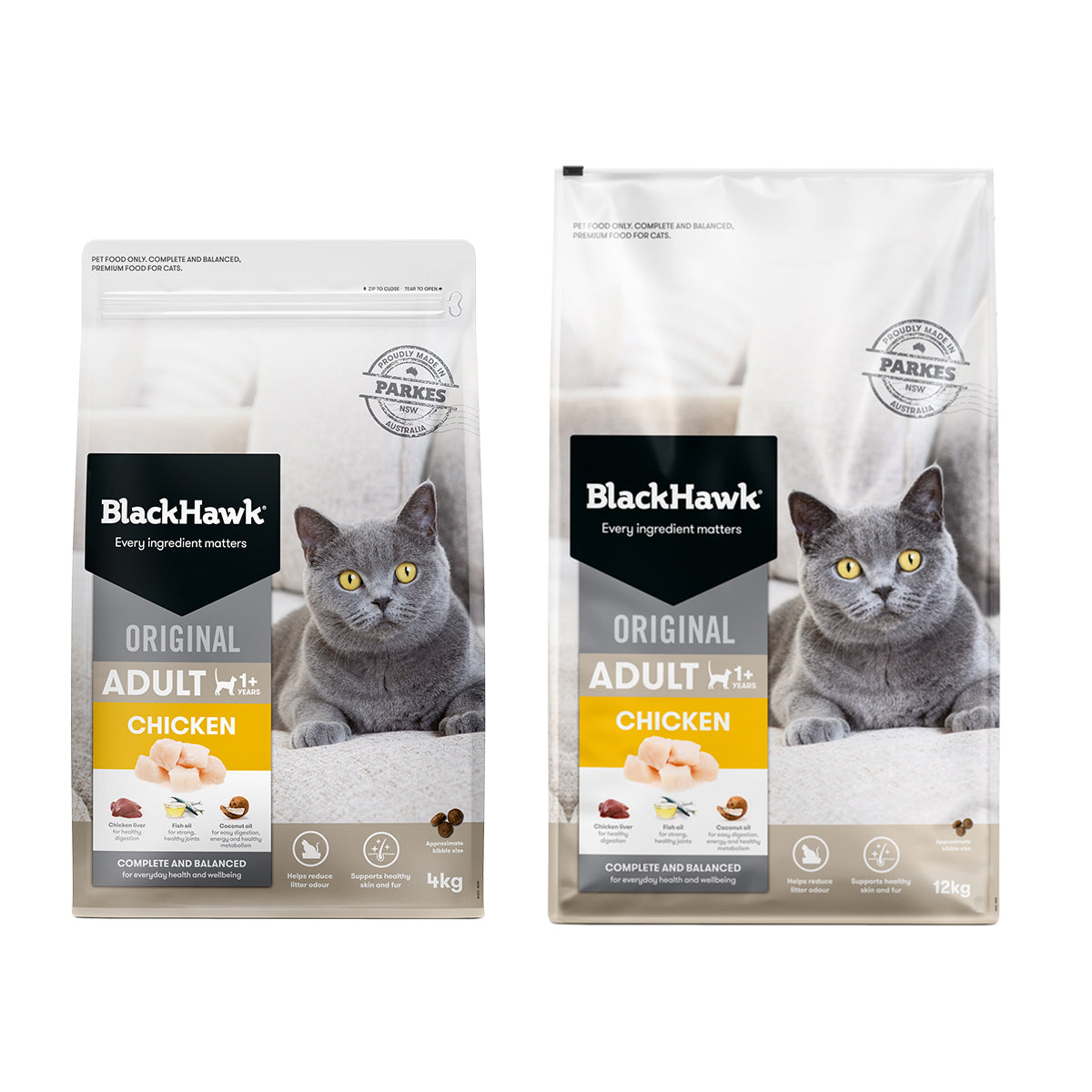 Black Hawk Original Dry Cat Food Adult Chicken 4 or 12KG