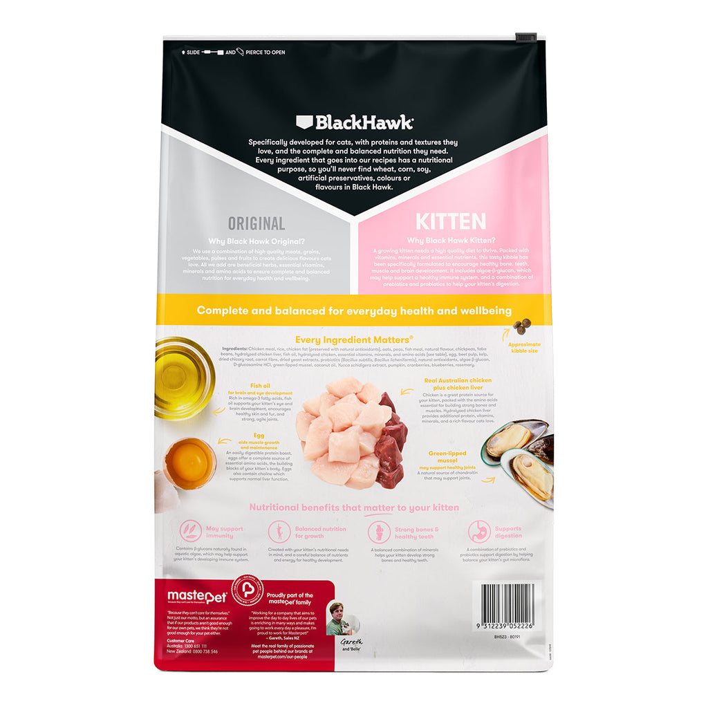 Black Hawk Original Dry Cat Food Kitten Chicken 4 or 8KG