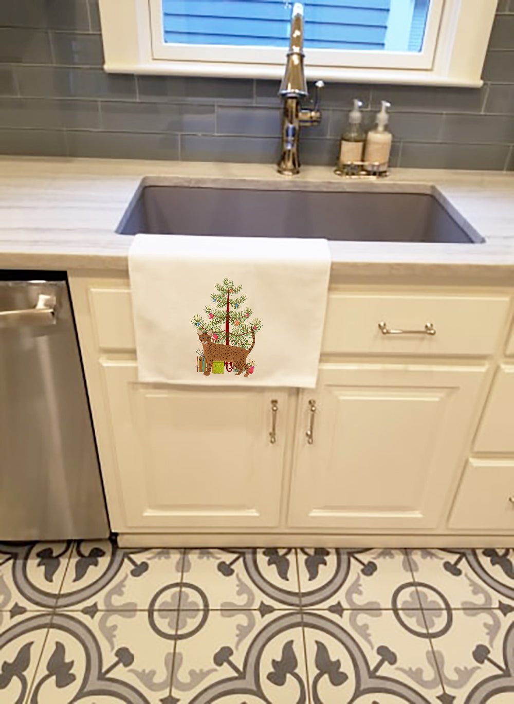 Ocicat Cat Christmas Kitchen Towel Set of 2