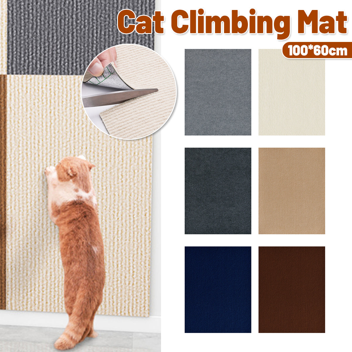 Cat Climbing Mat Wall Mounted Cut Paste Scratching Board Multifunctional For Cat