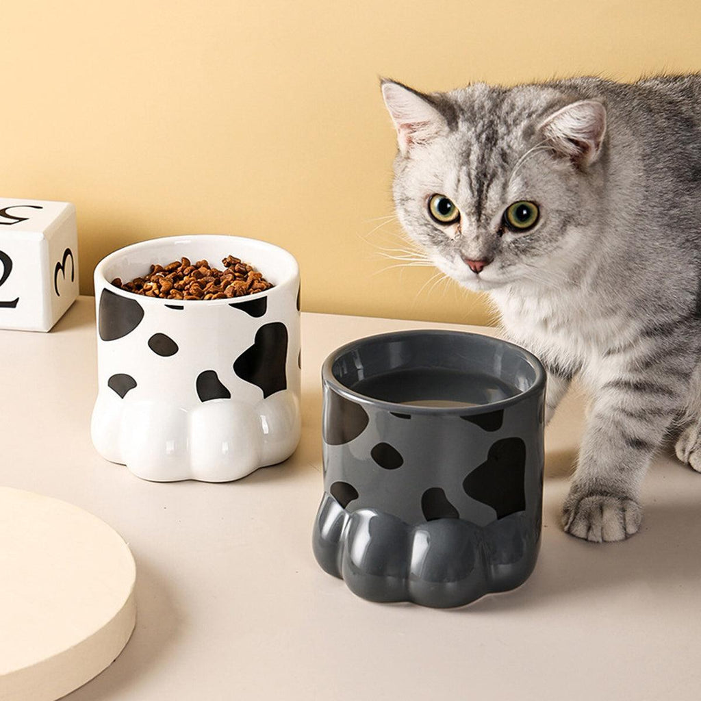 Ceramic Cat Food Bowl Cute Drinking Bowl for Pets Non Slip Food Water Dish Bowl