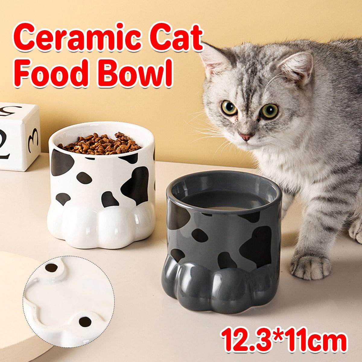 Ceramic Cat Food Bowl Cute Drinking Bowl for Pets Non Slip Food Water Dish Bowl