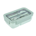 Restaurantware Bento Tek 29 Ounce Microwave-Safe Lunch Box, Green, Includes Fork & Spoon, 7.75 x 4.75 x 2.75 Inch - 1 Unit/Case - Restaurant Equipment and Smallwares - Canadian Distribution - Ships Free Within Canada on Orders Above CAD $199