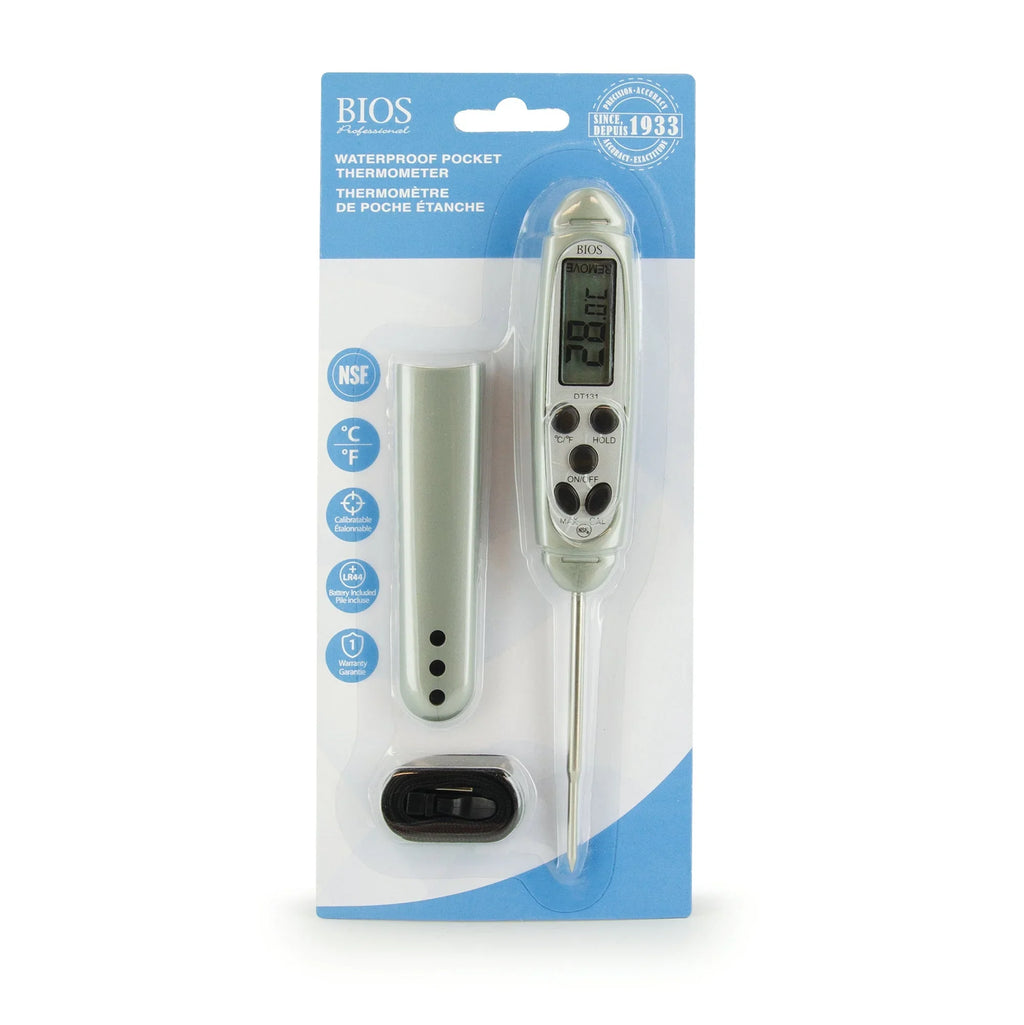 BIOS Professional Pocket Food Service Thermometers, Waterproof - 1 Unit/Case - Restaurant Equipment and Smallwares - Canadian Distribution - Ships Free Within Canada on Orders Above CAD $199