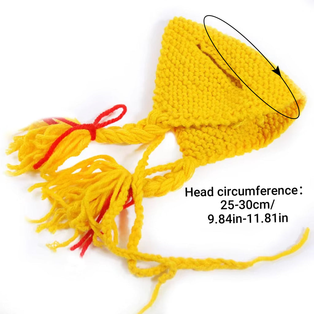 Cat Headwear Handmade Braid Hat Cat Wig Hat Cat Hair Accessory Pet Decoration