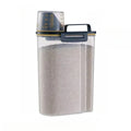 1pc Airtight Pet Food Container With Cup, Plastic Sealed Jar for Dry Dog Cat Food