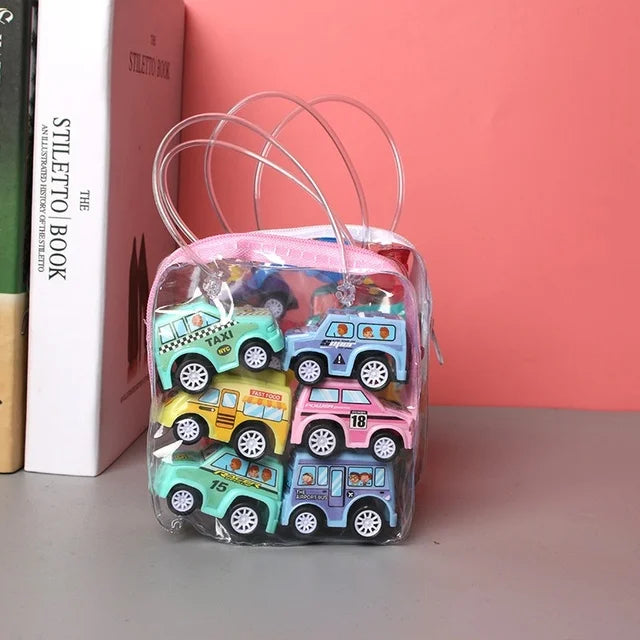 6pcs Car Model Toy Set with organizer bag