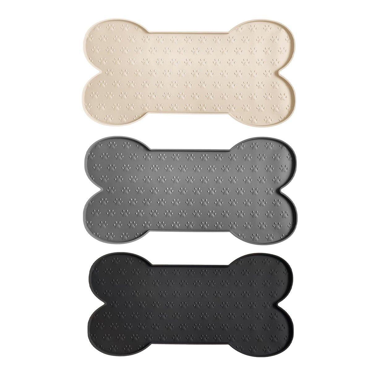 Silicone Pet Feeding Food Mat Bone Waterproof Non-slip Cat Dog Bowl Placemat