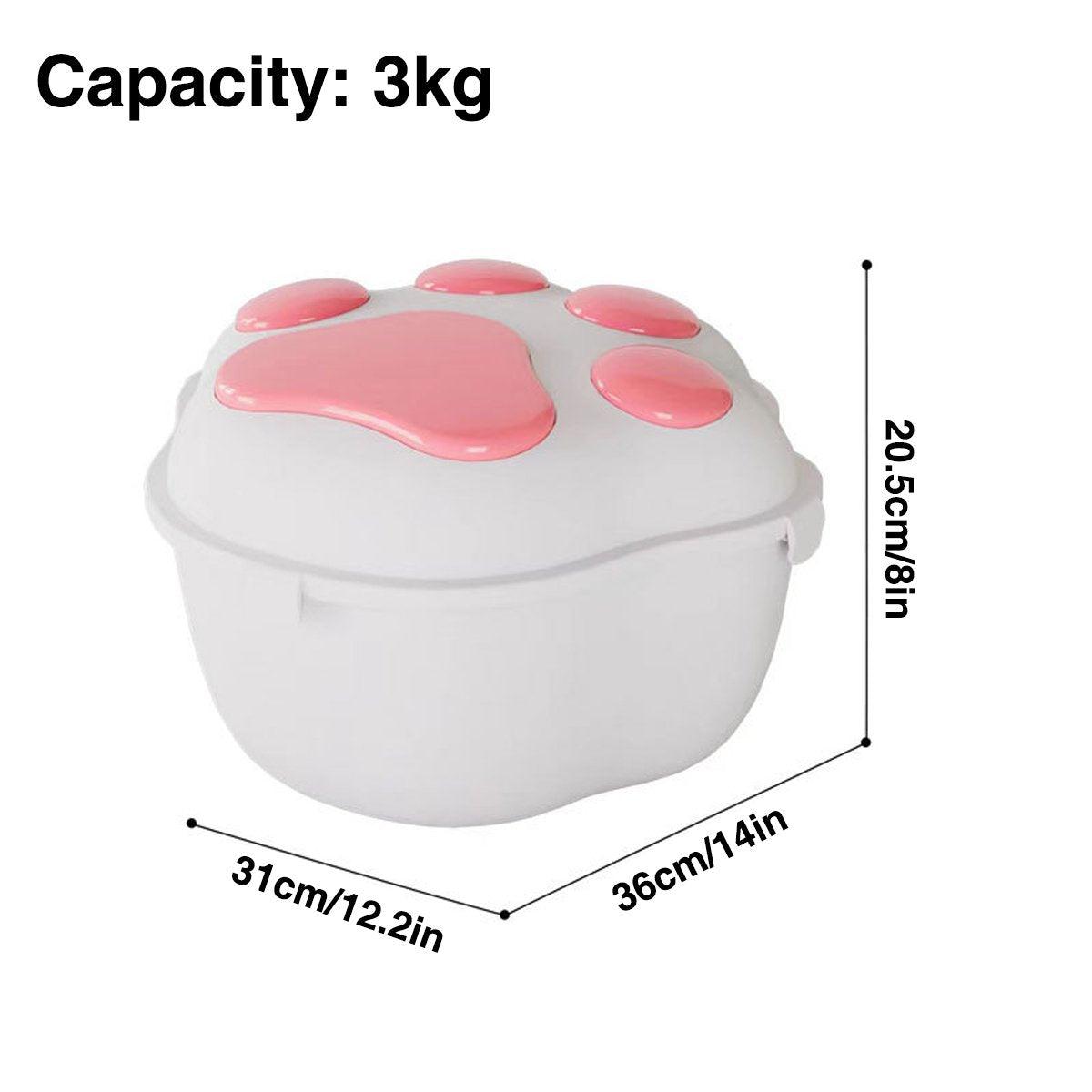 3kg Pet Food Storage Container Cat Dog Food Bucket with Lid for Fresh Keeping