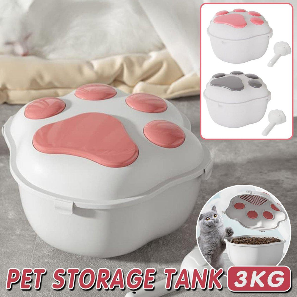 3kg Pet Food Storage Container Cat Dog Food Bucket with Lid for Fresh Keeping