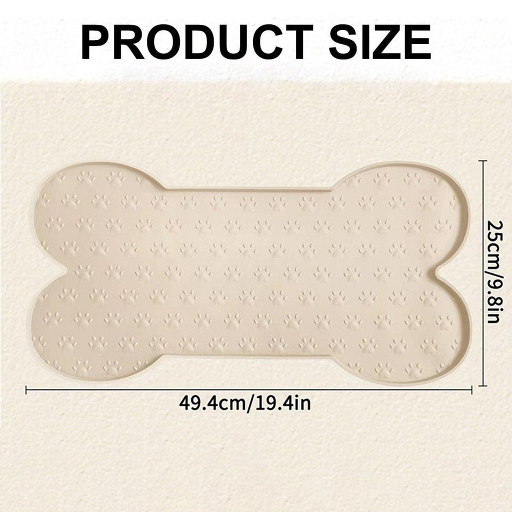 Silicone Pet Feeding Food Mat Bone Waterproof Non-slip Cat Dog Bowl Placemat
