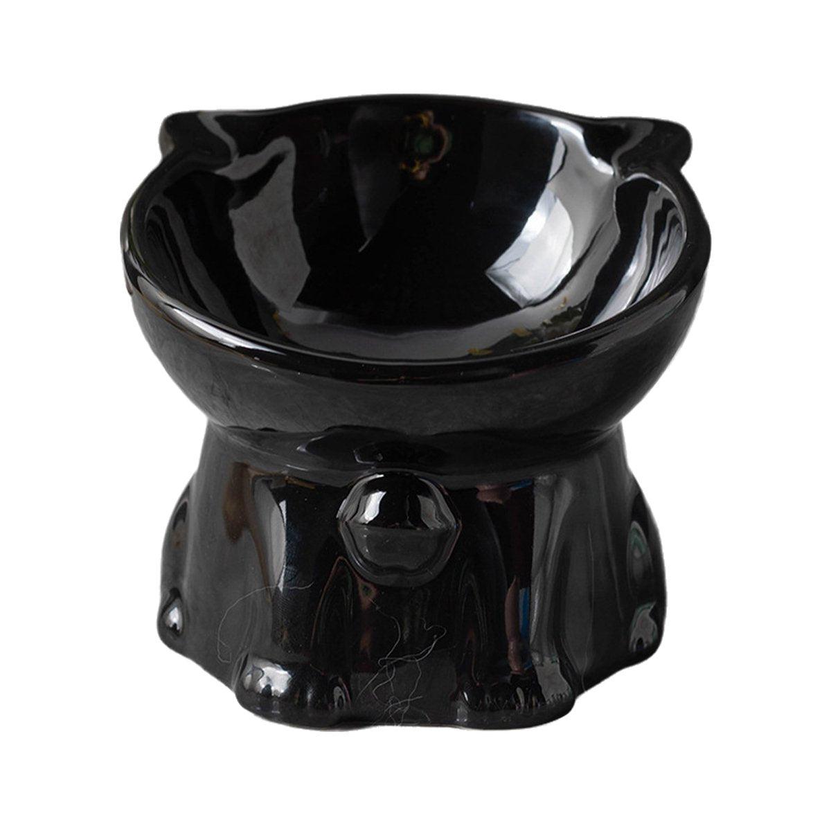 Ceramic Cat Bowl Cute Tall Raised Cat Food Bowl for Pets Eating Comfortably