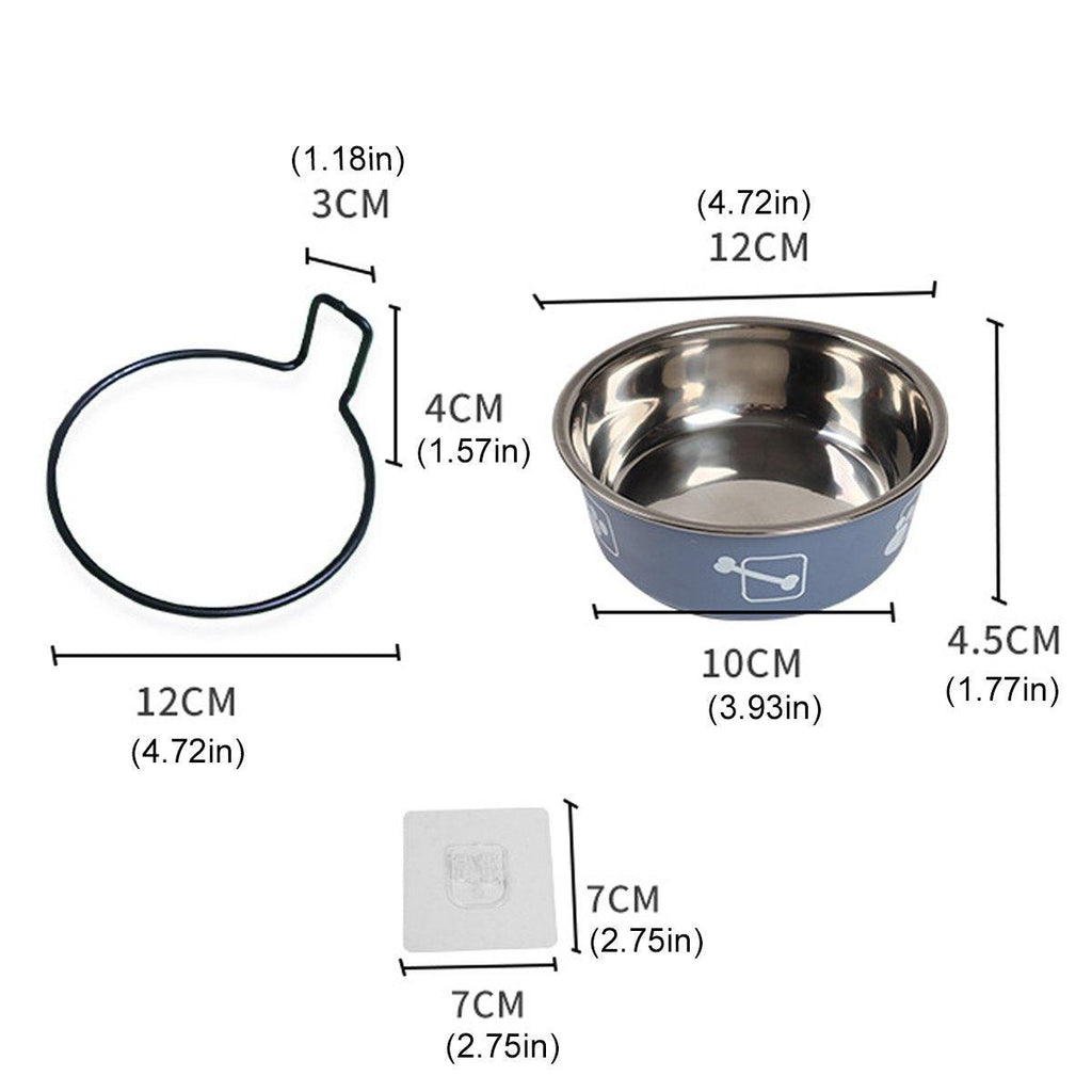 Stainless Steel Pet Bowl Hanging Cat Food Water Bowl Durable for Dogs and Cats