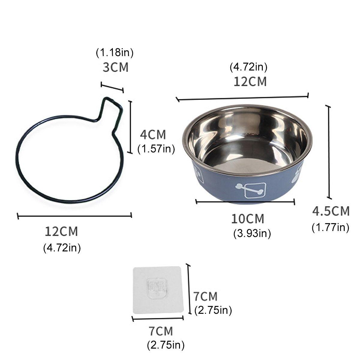 Stainless Steel Pet Bowl Hanging Cat Food Water Bowl Durable for Dogs and Cats