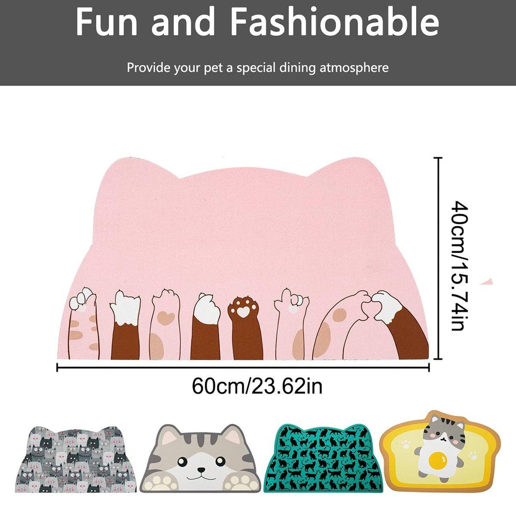 Cartoon Pet Diatomite Floor Mat Non Slip Cat and Dog Feeding Mat for Food Water