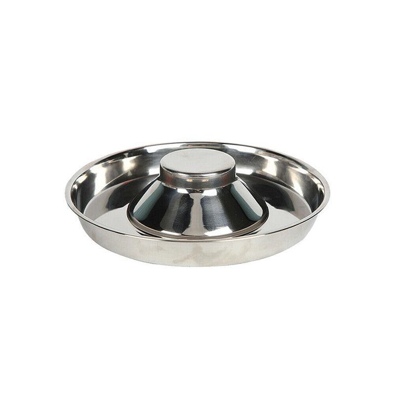 Stainless Steel Pet Bowl Slow Feeder Dish Puppy Dog Cat Food Feeding Weaning Bowl