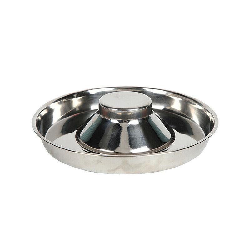 Stainless Steel Pet Bowl Slow Feeder Dish Puppy Dog Cat Food Feeding Weaning Bowl