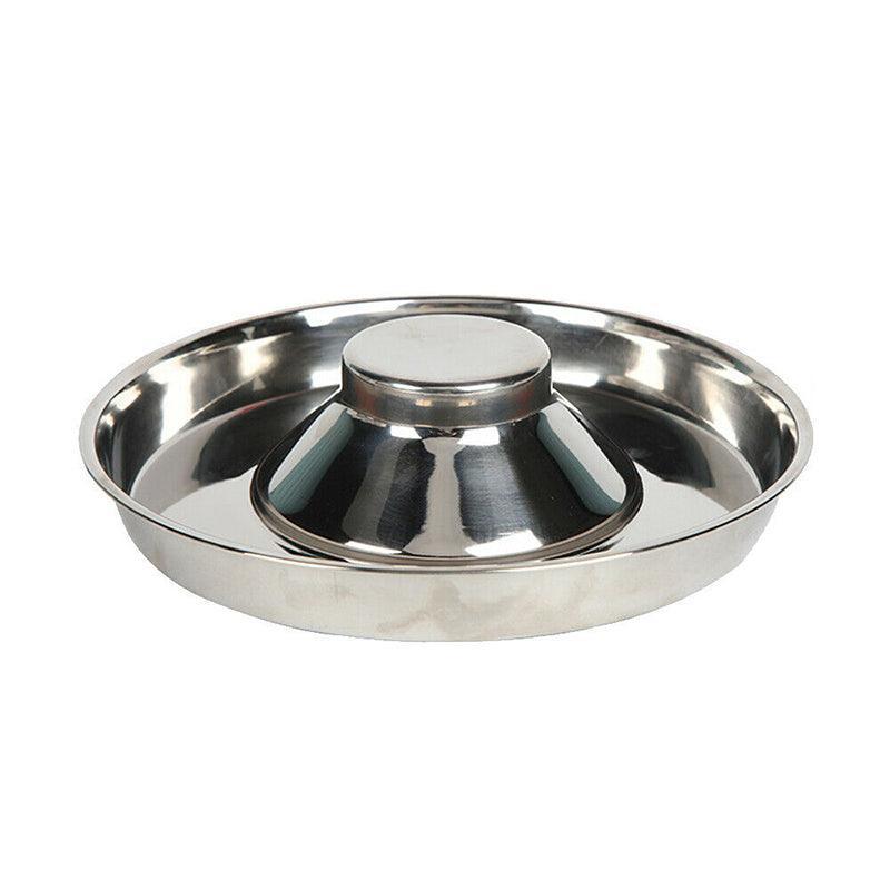 Stainless Steel Pet Bowl Slow Feeder Dish Puppy Dog Cat Food Feeding Weaning Bowl